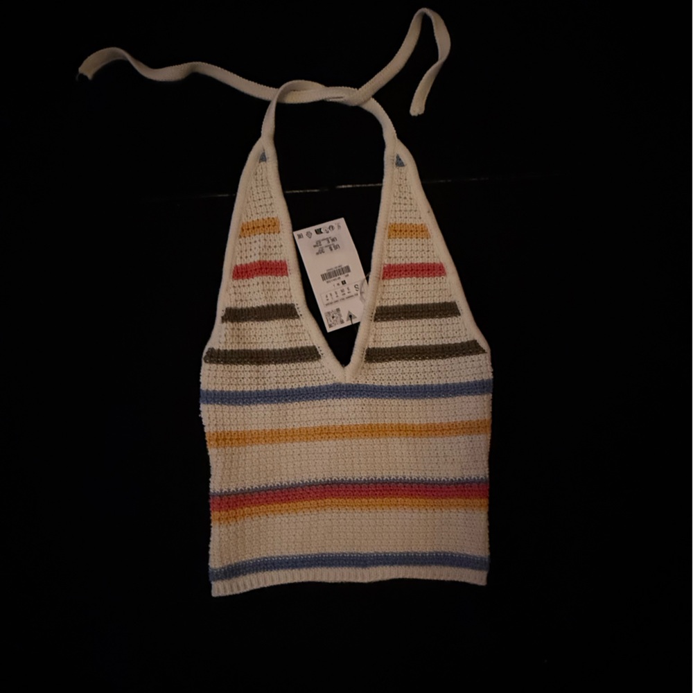 Zara Multicolor Knit Halter Top